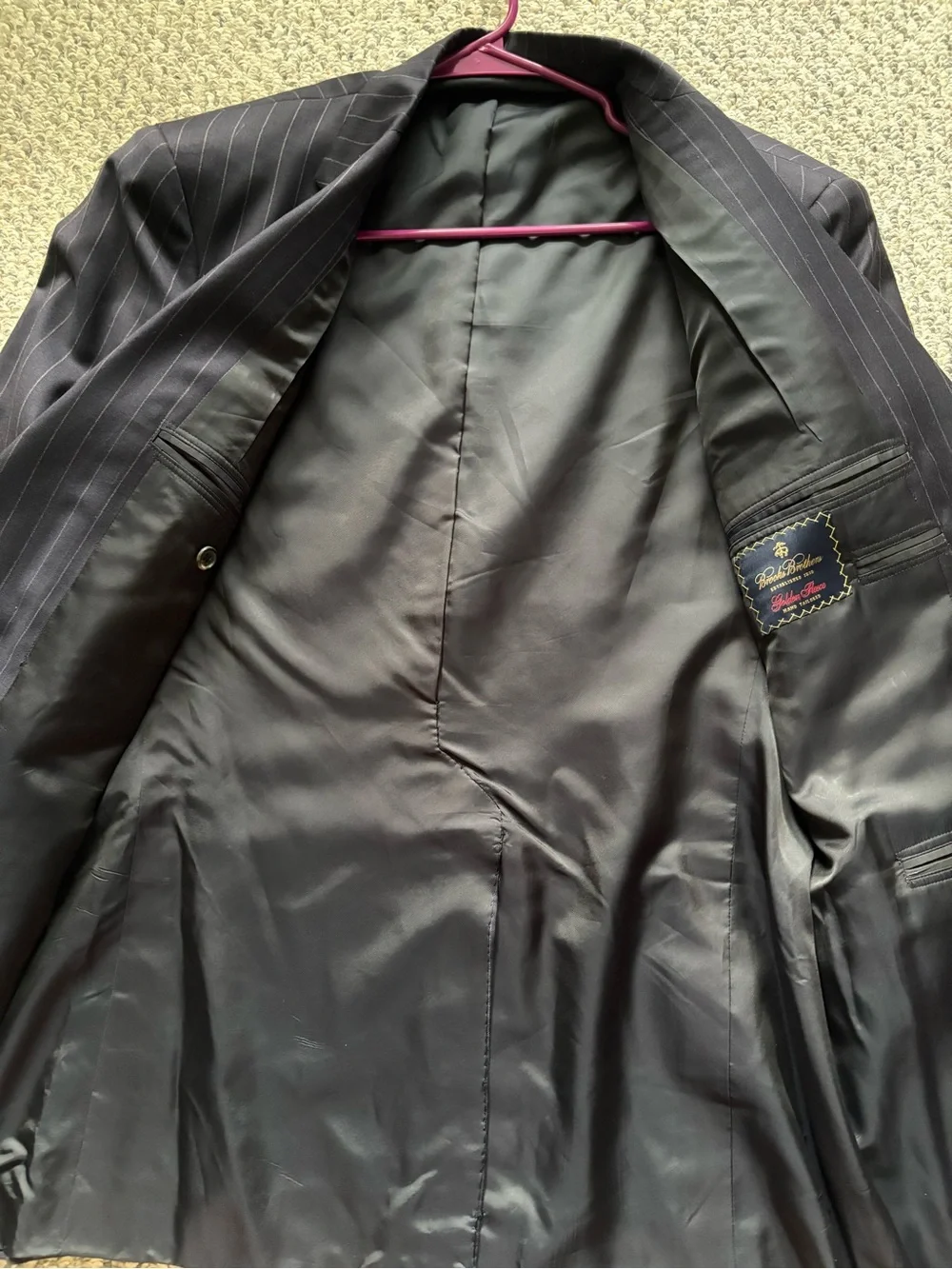 Brooks Brothers Navy Pinstripe Two-Button Sport Coat